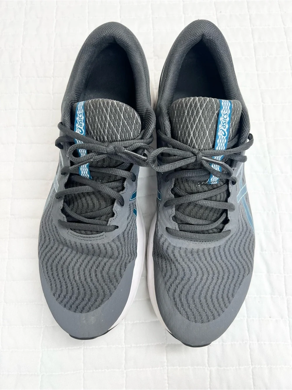 Asics Men’s Patriot Gray Blue Athletic Trail Running Shoes Size 14